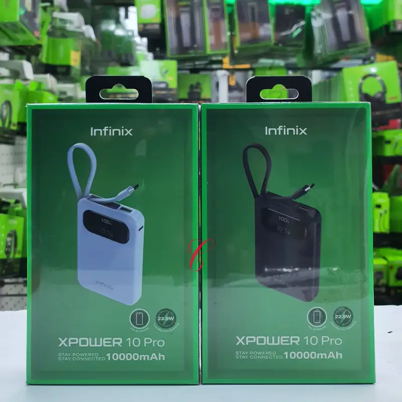 Infinix Xpower 10 Pro 10000mAh Power Bank (22.5W Super Fast Charging & Built-in Type-C Lanyard Cable)