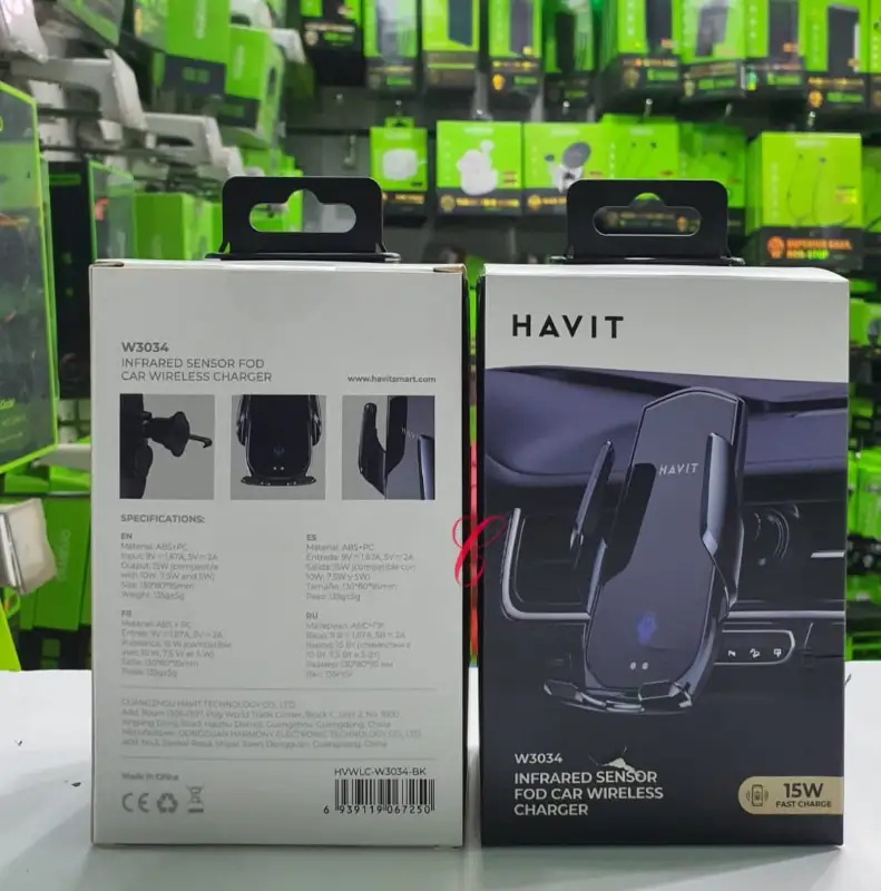 Havit W3034 15W Infrared Sensor FOD Car Wireless Charger