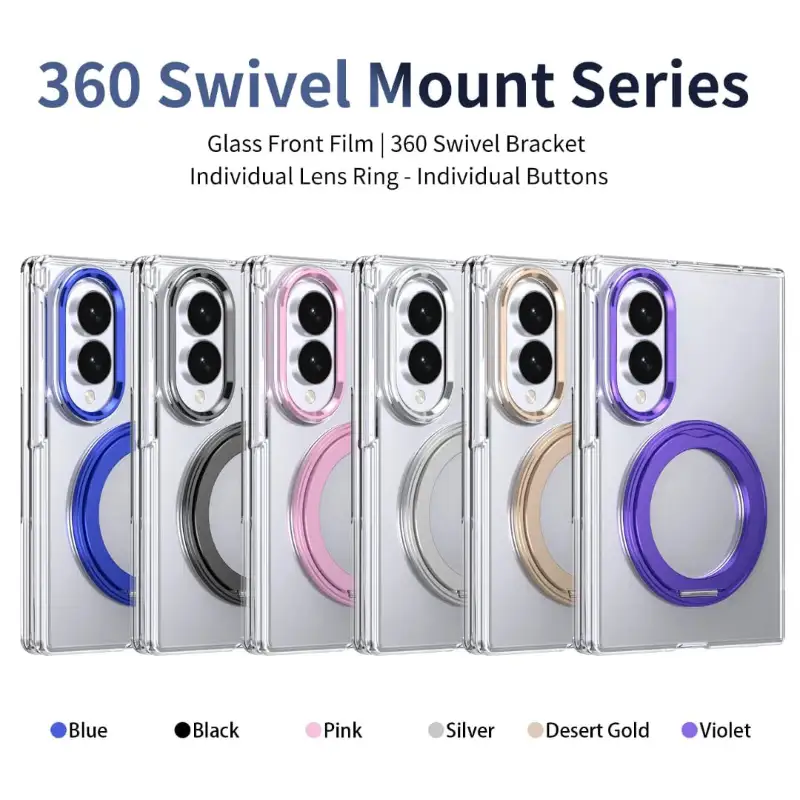 360° Swivel Mount Magnetic Clear Case with Screen & Lens Guard 🛡⭐️