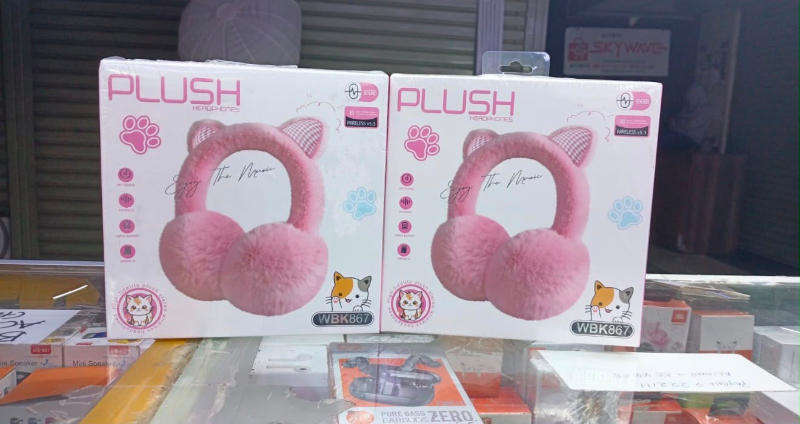 PLUSH BUNNY WIRELESS HEADPHONES (WBK865) 🐰🎀💖