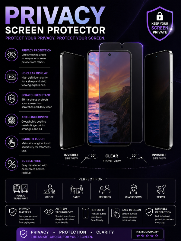 Redmi Note 15 Series Privacy Screen Protector⚡️🔥