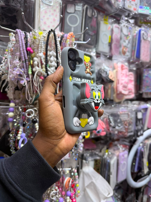 🐱🐭 Tom & Jerry 3D Silicone Case for iPhone 16 & iPhone 17 Series