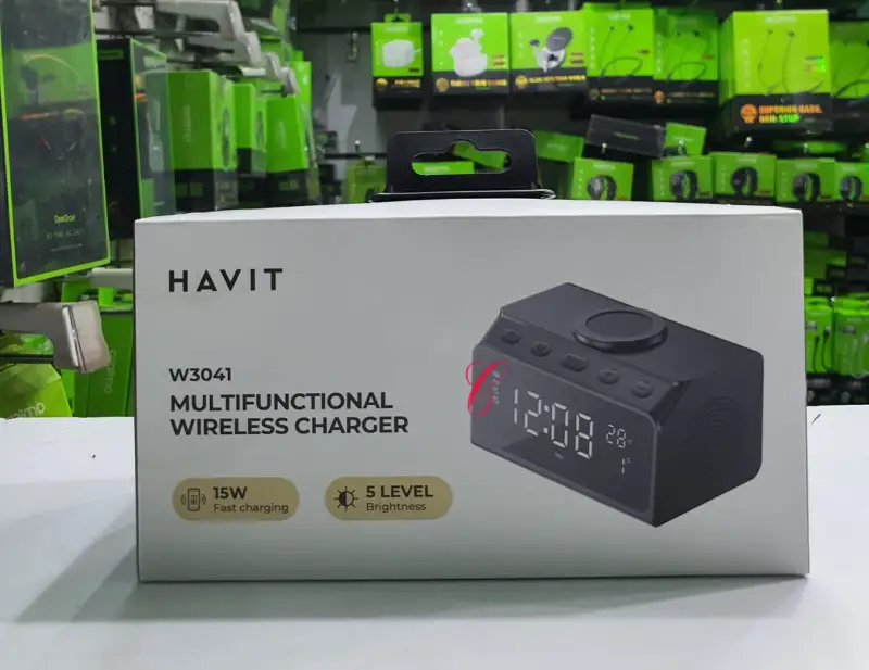 Havit W3041 Multifunctional 15W Wireless Charger & Alarm Clock