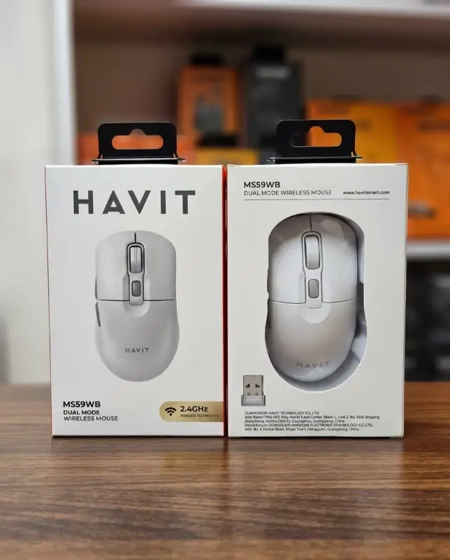 Havit MS59WB Dual-Mode Wireless Mouse (2.4GHz + Bluetooth) – Sleek Ergonomic Design