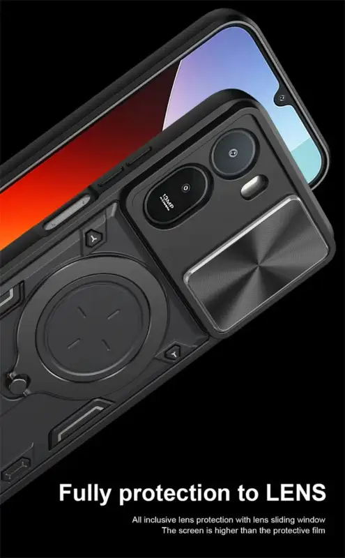 Magnetic Armor Case with Sliding Lens & Flash Ring 🛡️⚡️