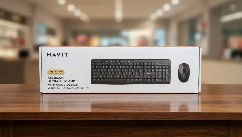 HAVIT KB269GCM Ultra-Slim & Anti-Noise Wireless Keyboard and Mouse Combo
