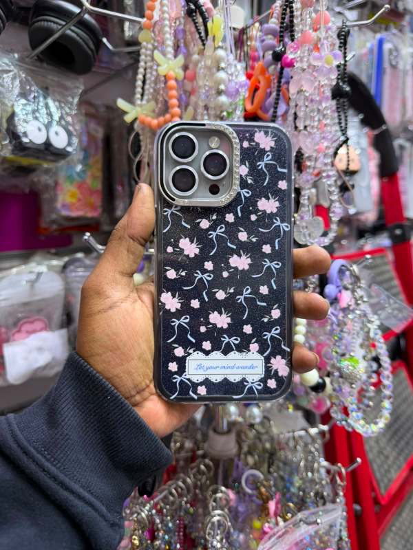 Floral Glitter Case for iPhone Series