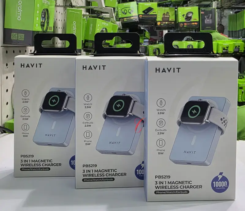 HAVIT PB5219 3-in-1 Magnetic Wireless Charger Power Bank (10000mAh)