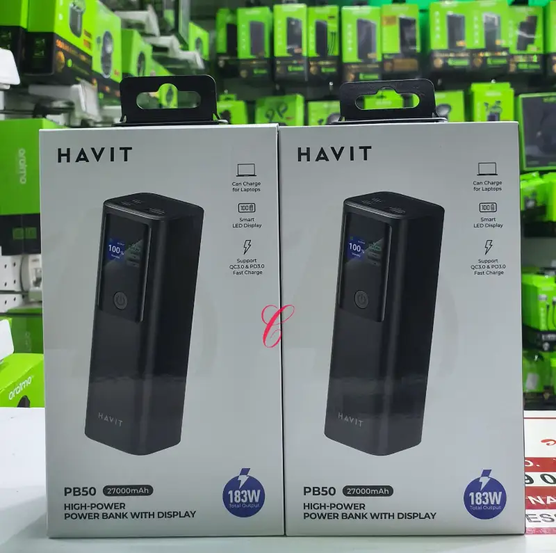 Havit PB50 183W Ultra-Fast Charging 27000mAh Laptop Power Bank with Smart LED Display