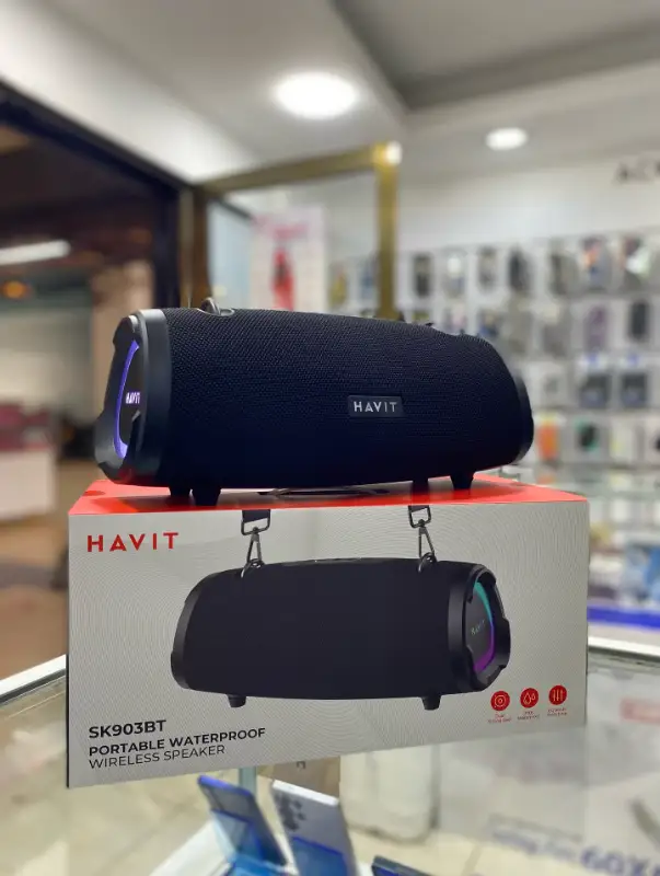 Havit SK903BT Portable Waterproof Wireless Speaker – Deep Strong Bass & Dynamic RGB Lights