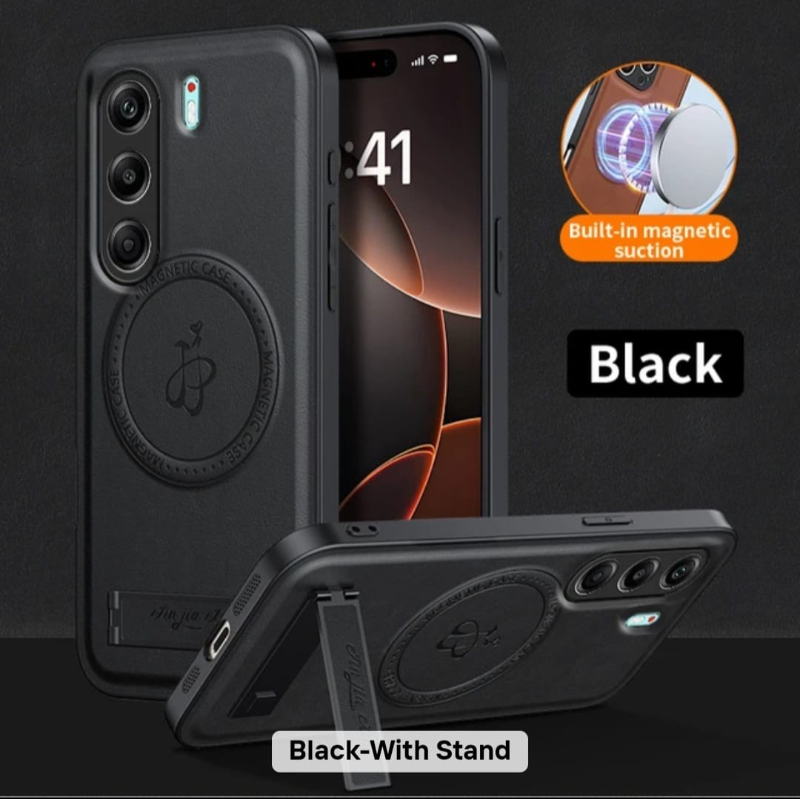 Premium Leather MagSafe Kickstand Case for Tecno Camon 40 & 50 Series🔥