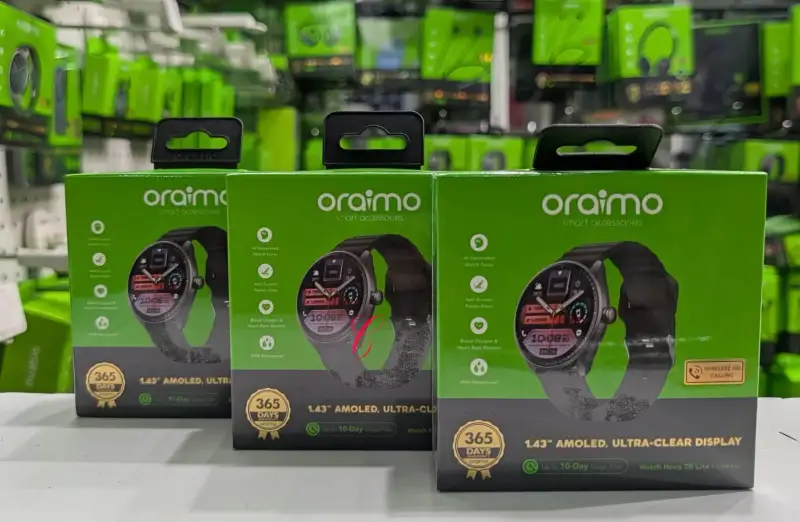 Oraimo Watch Nova 2R Lite Smart Watch (1.43" AMOLED Ultra-Clear Display & Wireless HD Calling)