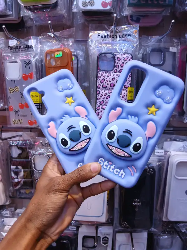 3D Soft Silicone "Stitch" Case with Expandable Pop Grip 🛸🌌