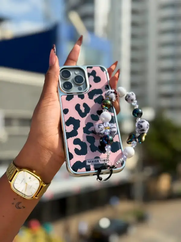 Chic Print & Sparkle Cases with Matching Beaded Wristlets ✨🐾