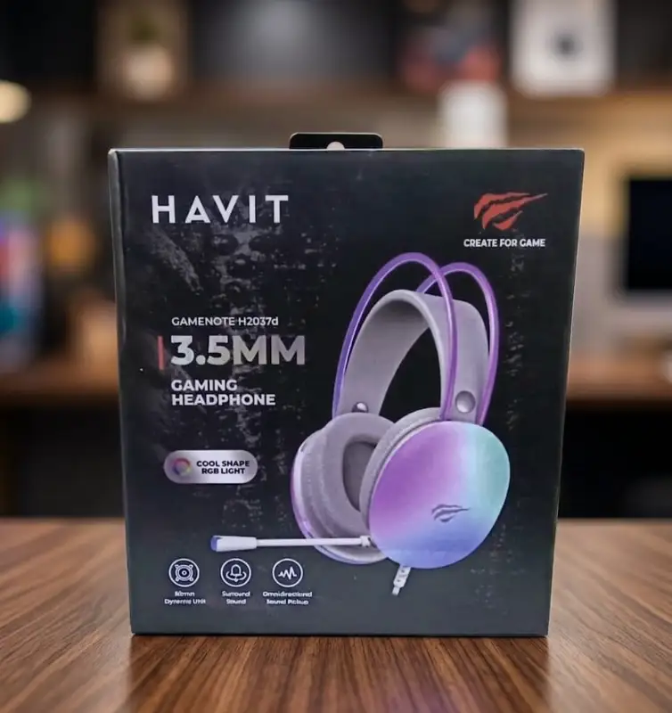 Havit Gamenote H2037d 3.5mm Wired Gaming Headphone with Cool Shape RGB Light